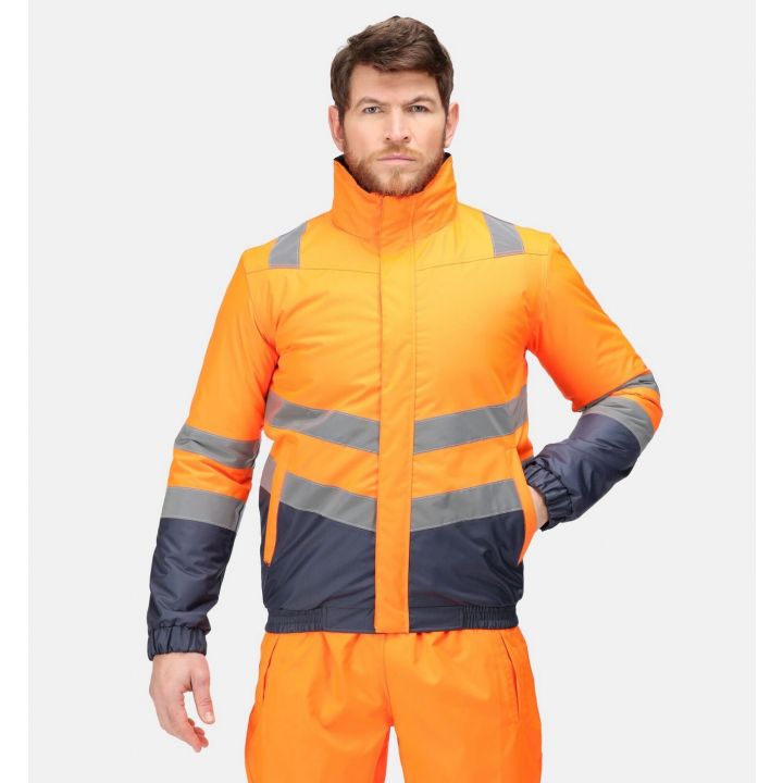 Regatta High Visibility Classic Bomber Jacket - Orange